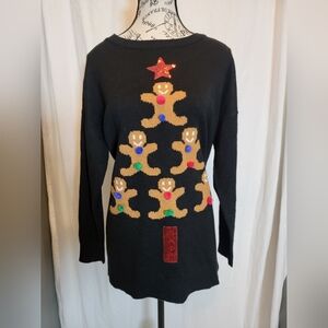 Black Gingerbread Christmas Sweater